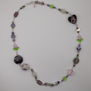 Handmade Lampwork Bead Necklace 24"